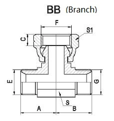 Hydraulic Adapter Hydraulic Hose Fitting for Bsp Branch Tee Run Tee